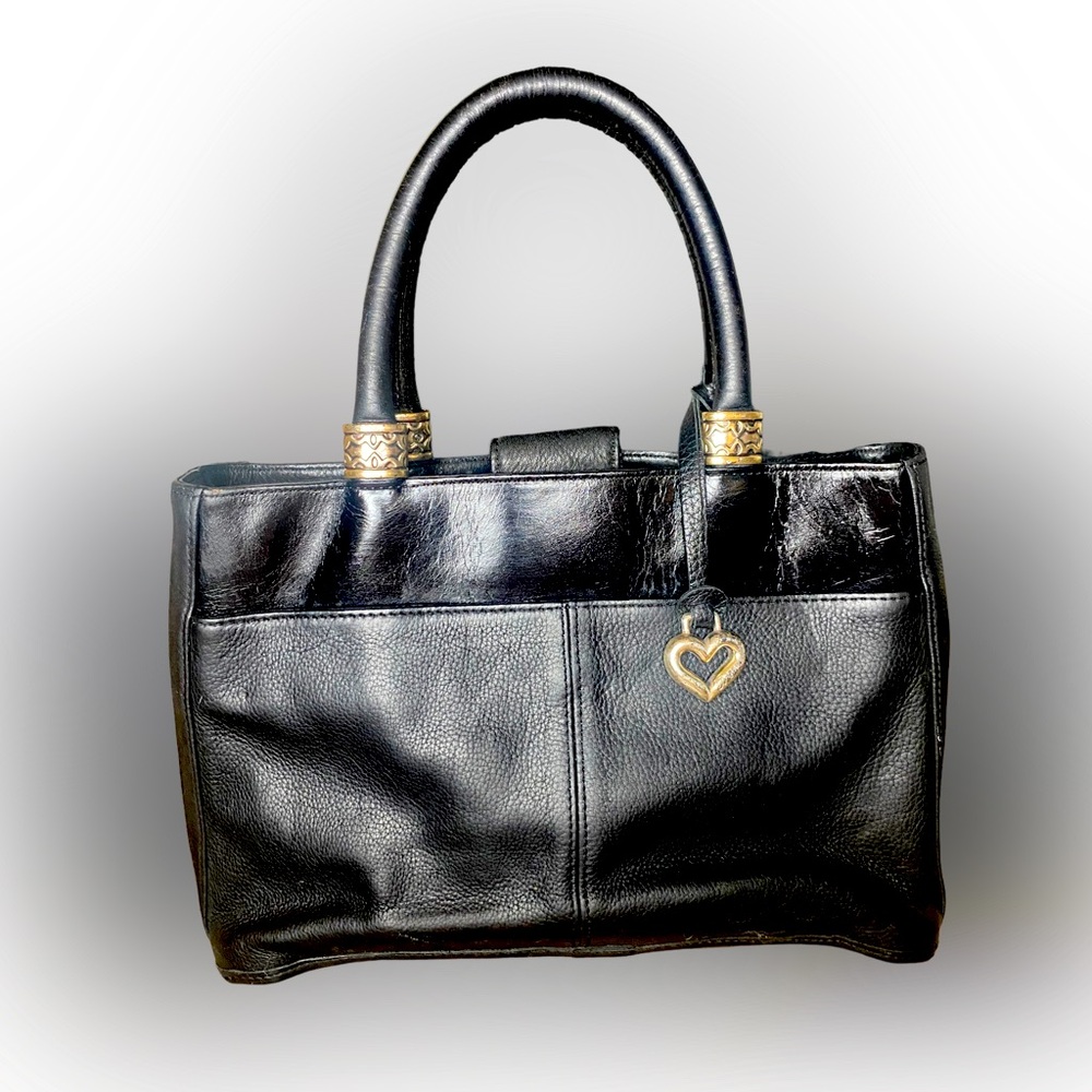 COPY - Y2K Vintage Rare Fossil Medium Leather Handbag With Heart Charm #75082